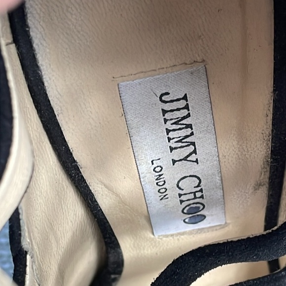 Jimmy Choo Fathom Strappy Cage Bootie Heels Gladiator Black Sz 37 - Picture 15 of 16